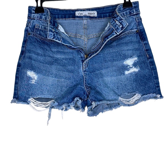 YMI Dream Distressed Pocket Handprint Shorts - Picture 3 of 7